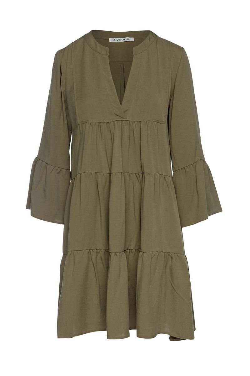 Gestuftes Tencel-Minikleid