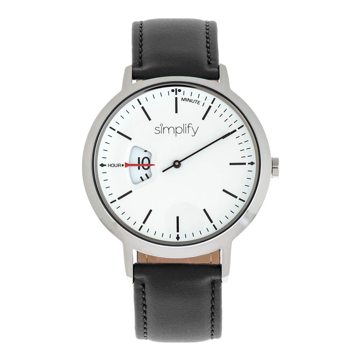 Minimalistische Analoguhr mit Lederarmband