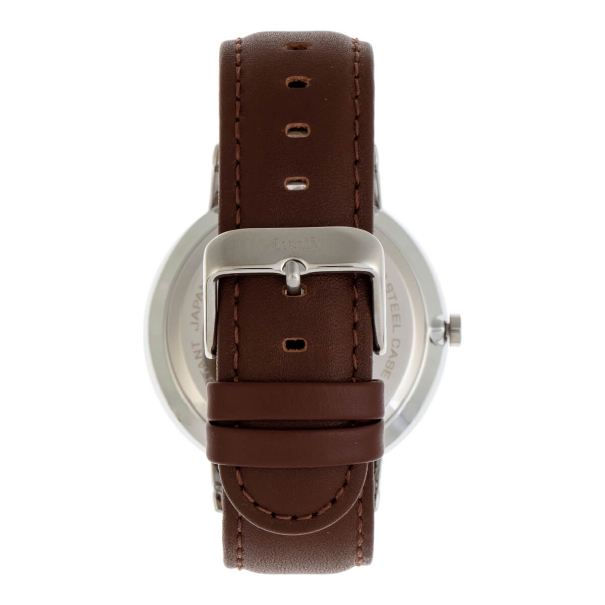 Minimalistische Quarzuhr mit Lederarmband