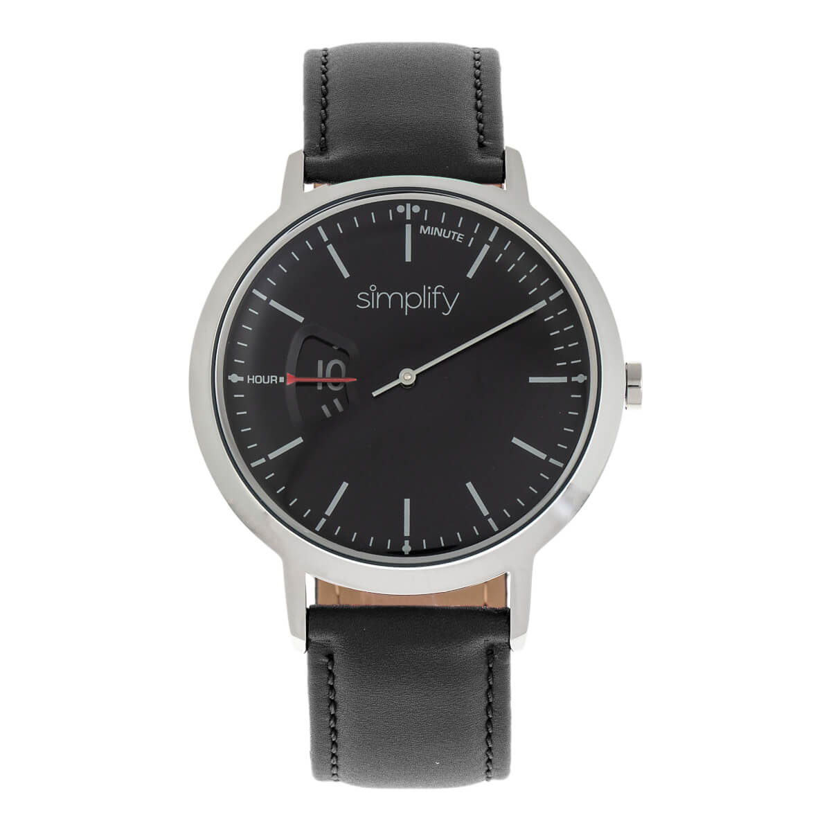 Minimalistische Analoguhr mit Lederarmband