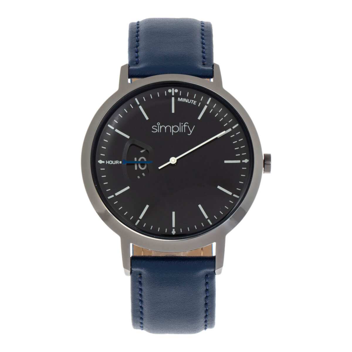 Minimalistische Analoguhr mit Lederarmband