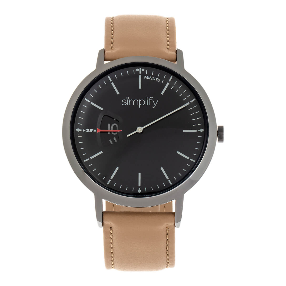 Minimalistische Analoguhr mit Lederarmband