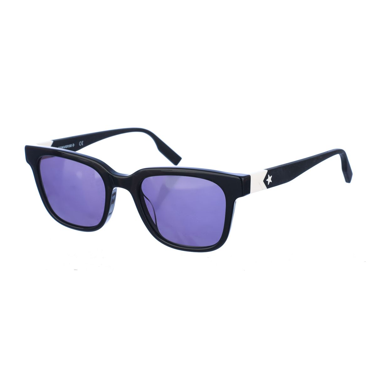 Schwarze rechteckige Acetat-Rahmen Sonnenbrille