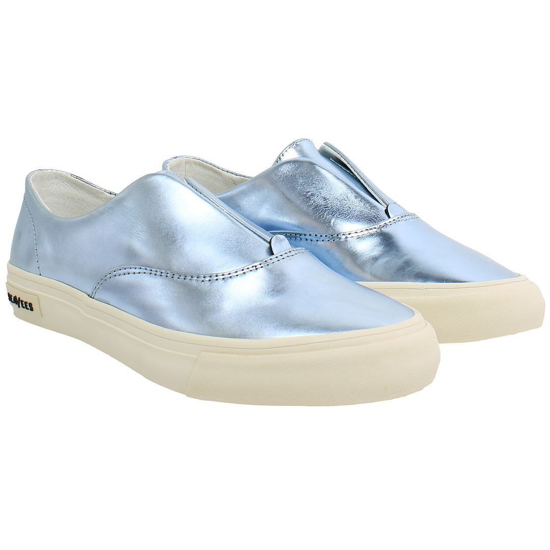 Metallic-Leder Slip-On Sneaker