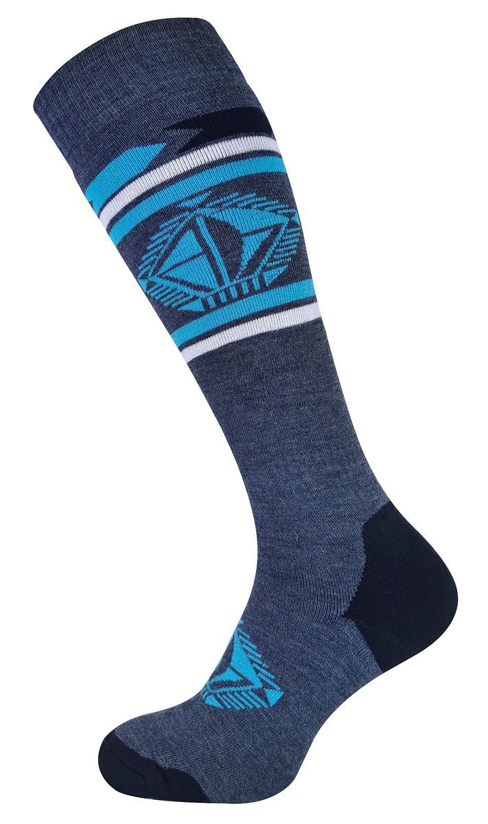 COMODO - Chaussettes Hautes de Snowboard Ski pour Hommes, Femmes - Gris Moyen