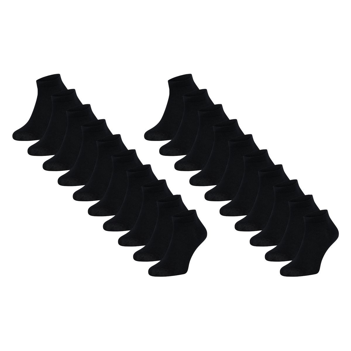 Schwarze Sneaker Socken 10er-Pack Unisex
