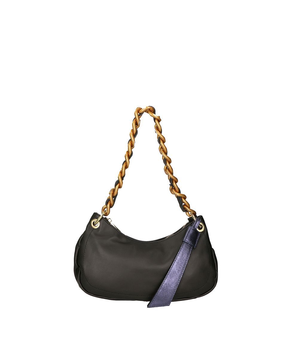 Schwarze Schultertasche mit Kettengriff