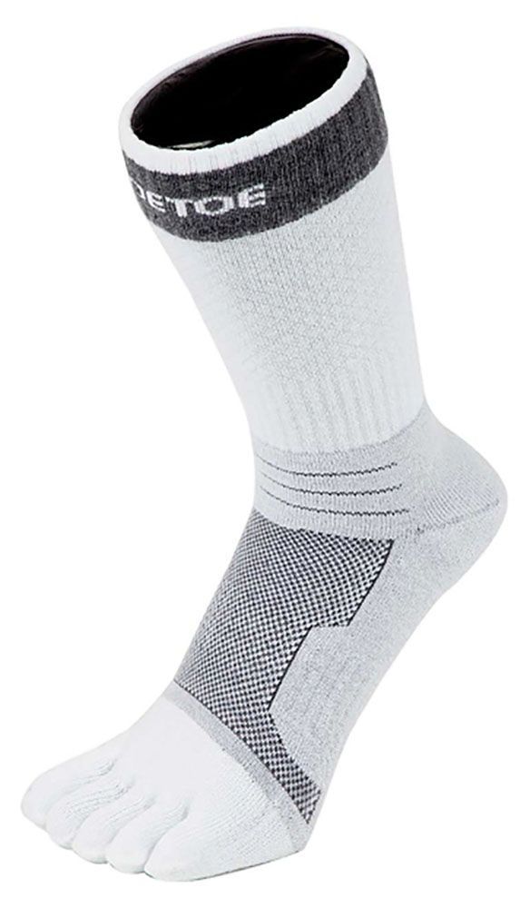 TOETOE - Herren- und Damen-Tennis Atmungsaktive Gepolsterte Knöchel Sport Zehensocken - Weiß & Grau