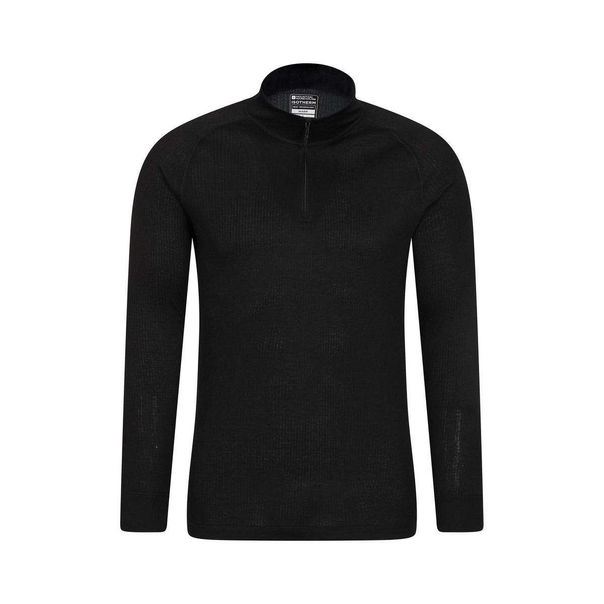 Mountain Warehouse Herren Talus Zip Neck Langarm Thermal Top (Schwarz)