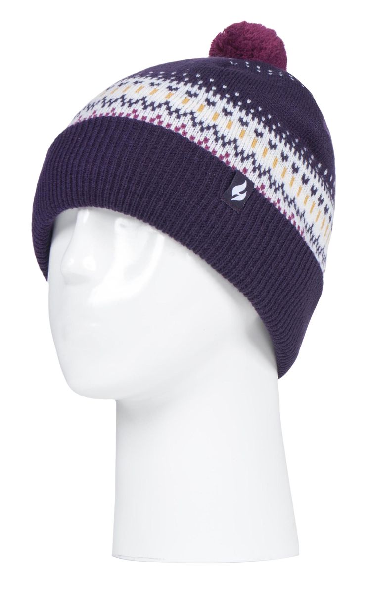 Fair Isle Strick Bommelmütze