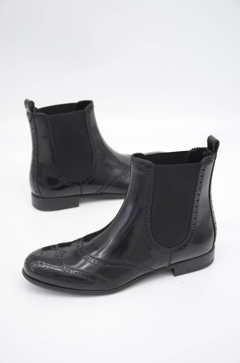 Elegante Leder Wingtip Chelsea Boots
