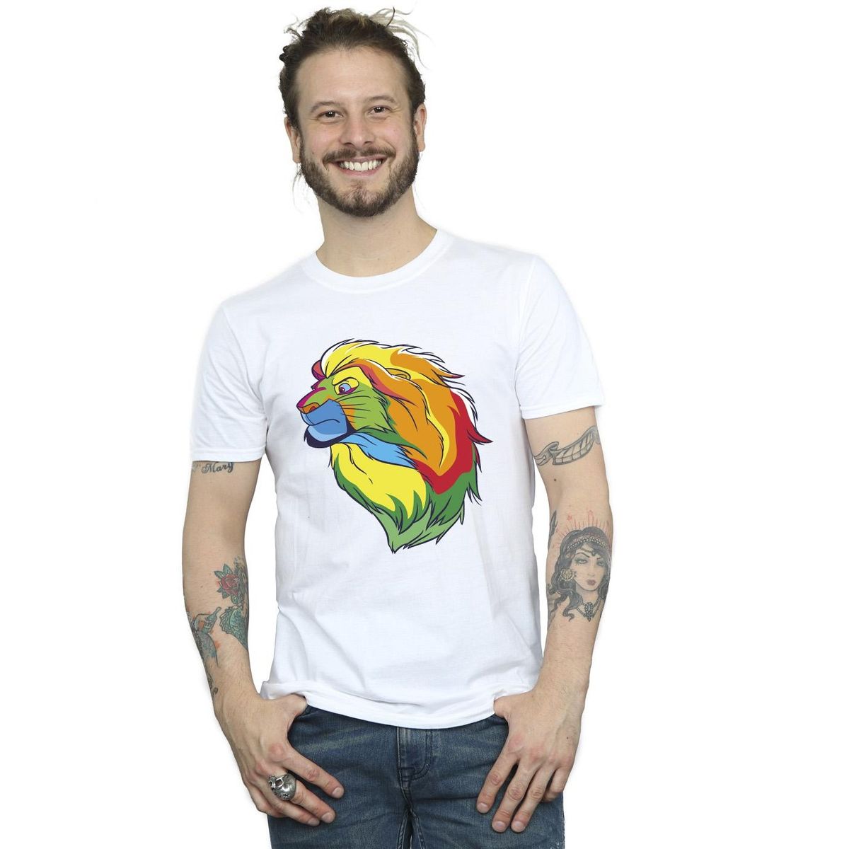 Grafik-T-Shirt mit Löwenkopf-Print