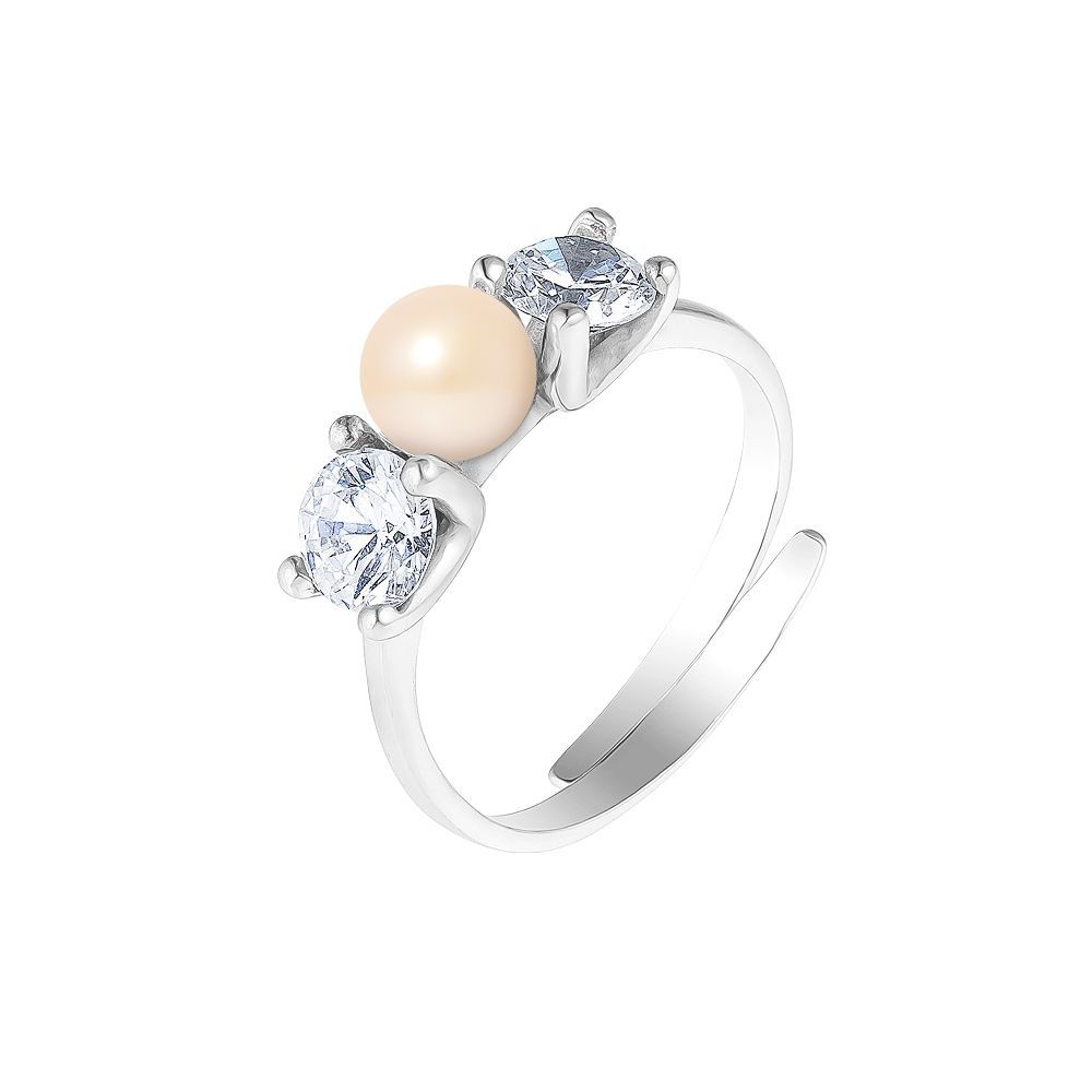 Ring mit Perle und Zirkonia