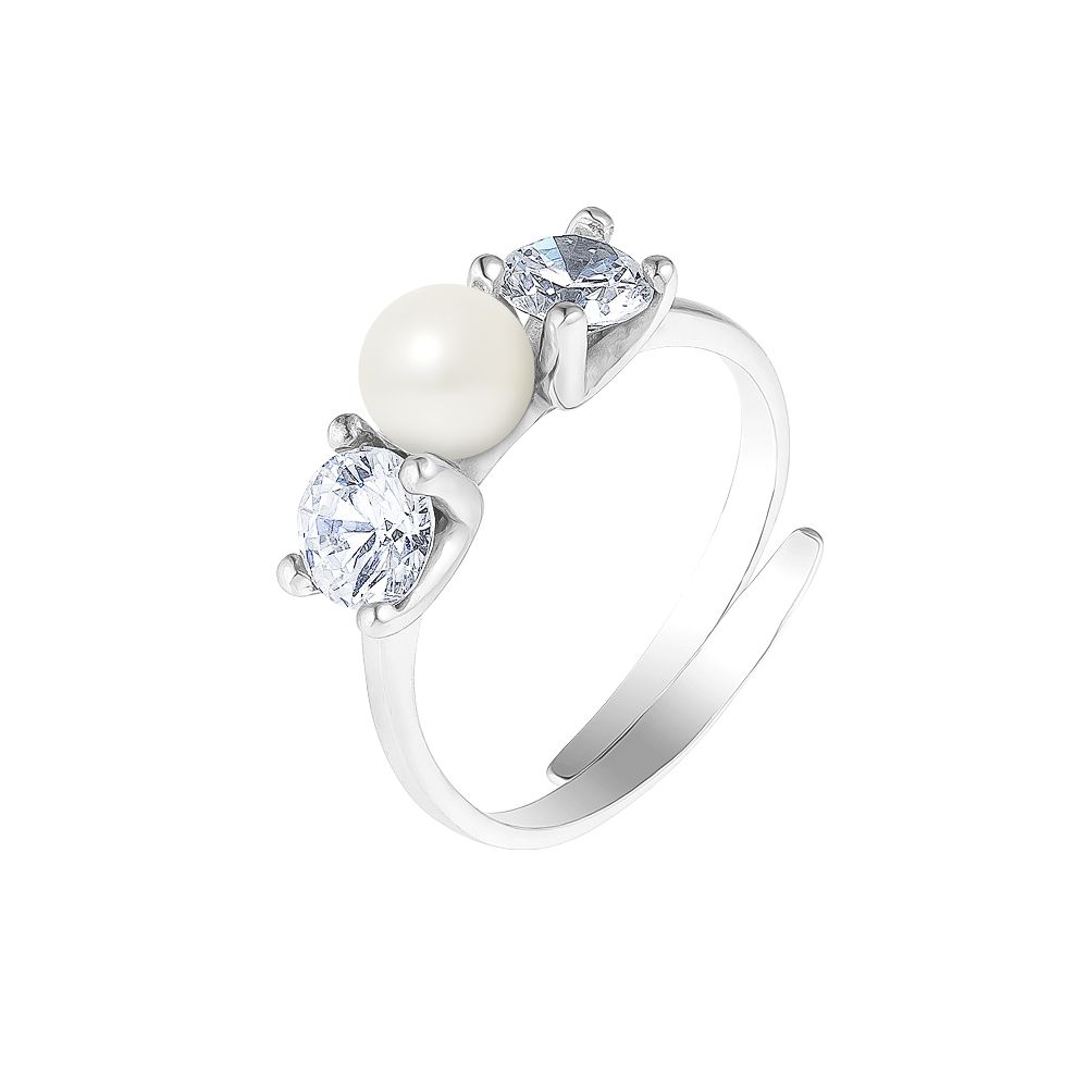 Ring mit Perle und Zirkonia