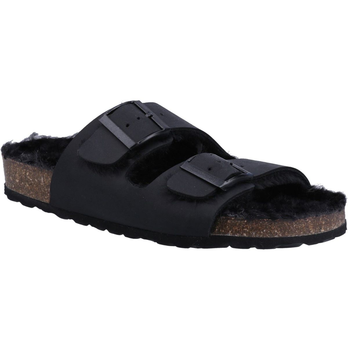 Hush Puppies Jessie Leder Damen Schwarz Pantoffeln