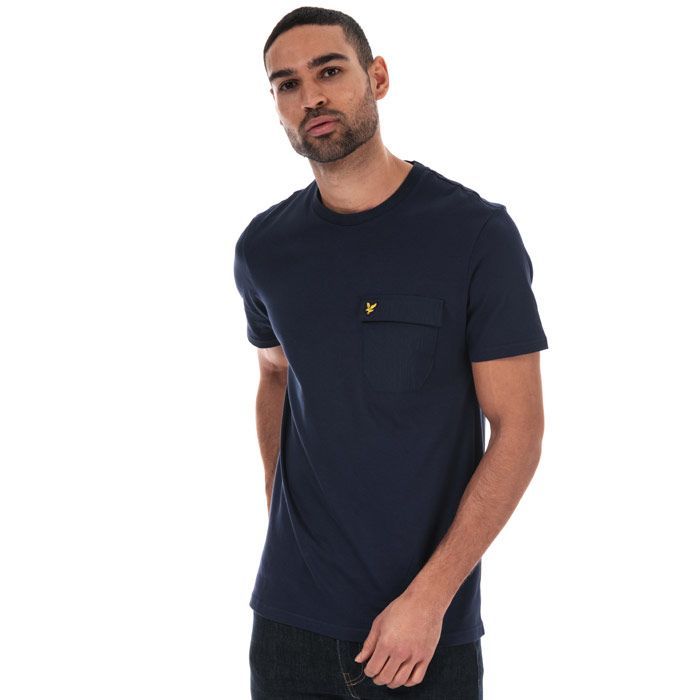 Herren Marineblaues T-Shirt mit Tasche