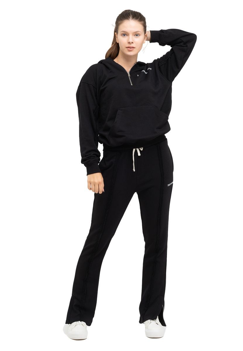 Oversized Trainingsanzug mit halbem Reißverschluss und Logo