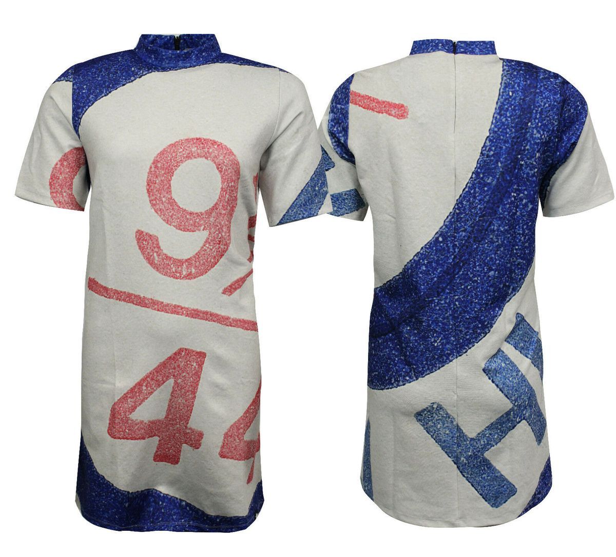 Abstraktes T-Shirt-Kleid mit Grafikdruck