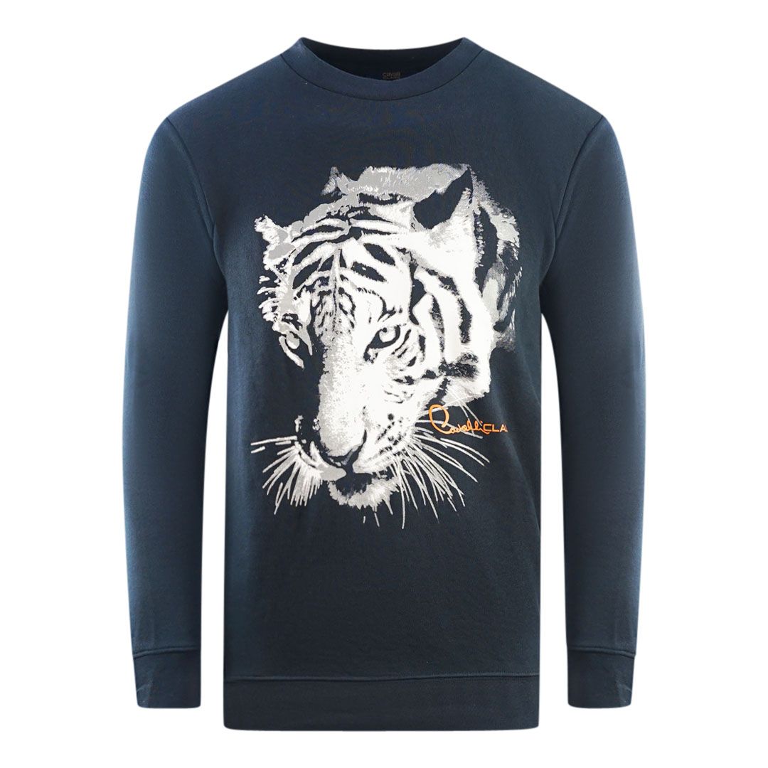 Grafik Tiger Print Rundhals-Sweatshirt