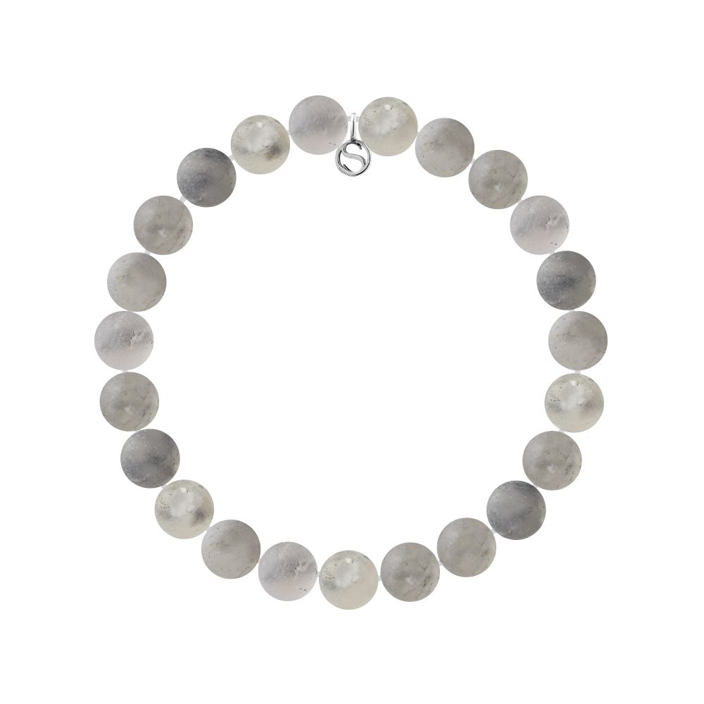 Graues Quarzstein Perlenarmband