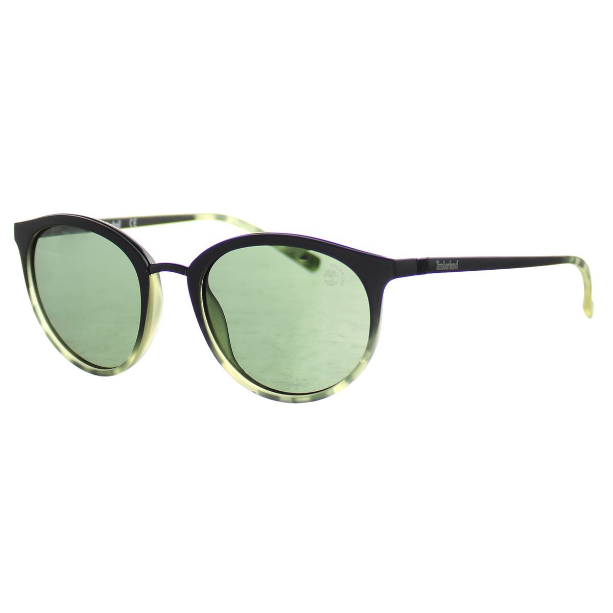 Runde Sonnenbrille mit grünen Gläsern