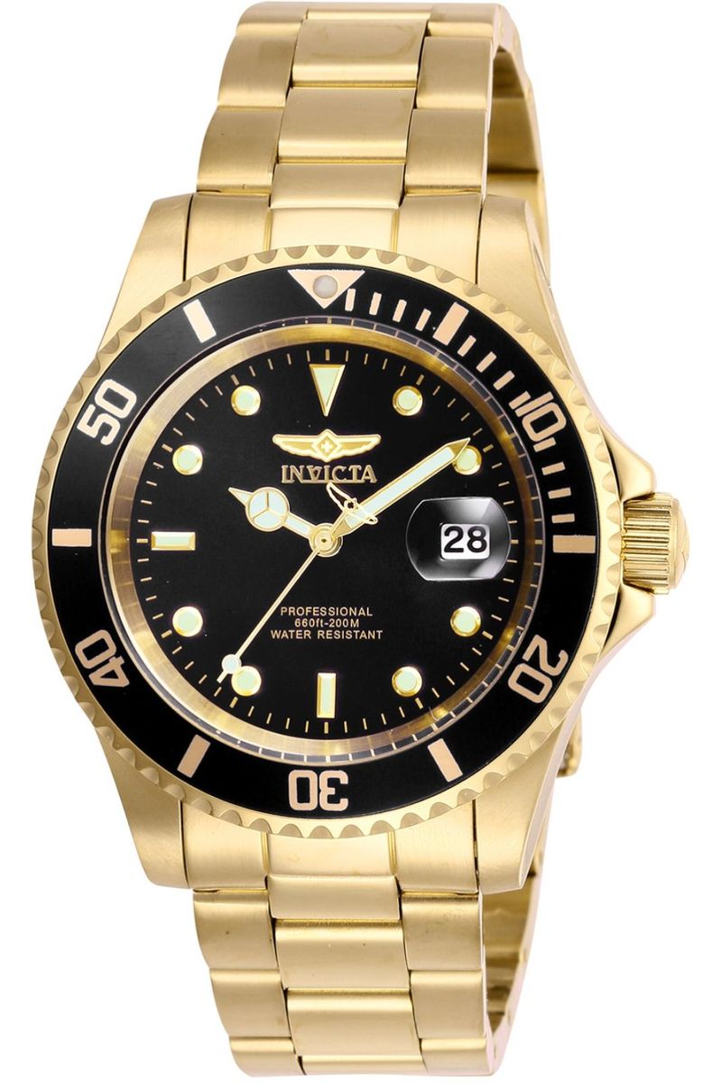 Herren Goldfarbene Pro Diver Uhr