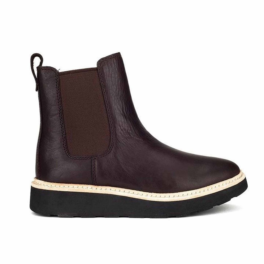 Chelsea Leder-Stiefelette mit Plateausohle