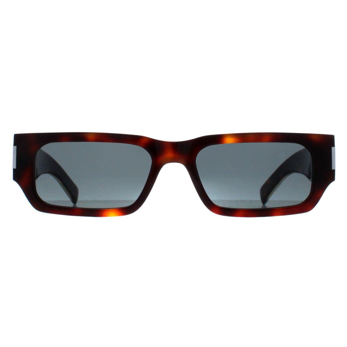 Rechteckige Havana-Sonnenbrille mit Kristall-Detail