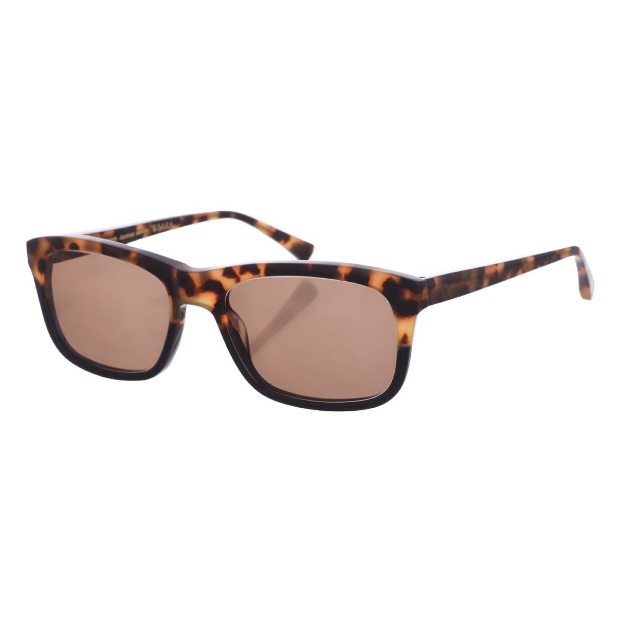 Rechteckige Acetat Sonnenbrille mit Schildpattmuster