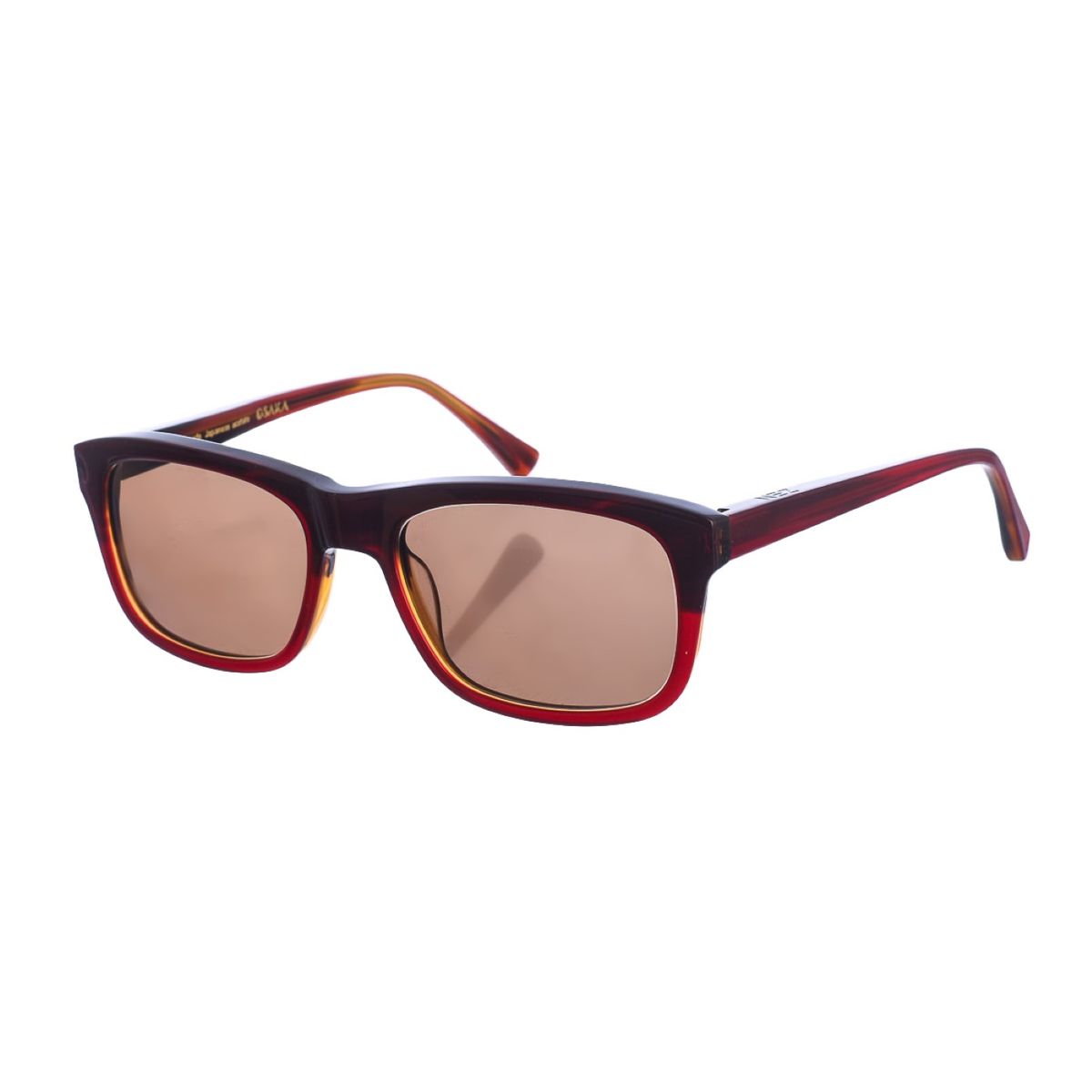 Rechteckige Acetat Sonnenbrille mit Schildpattmuster