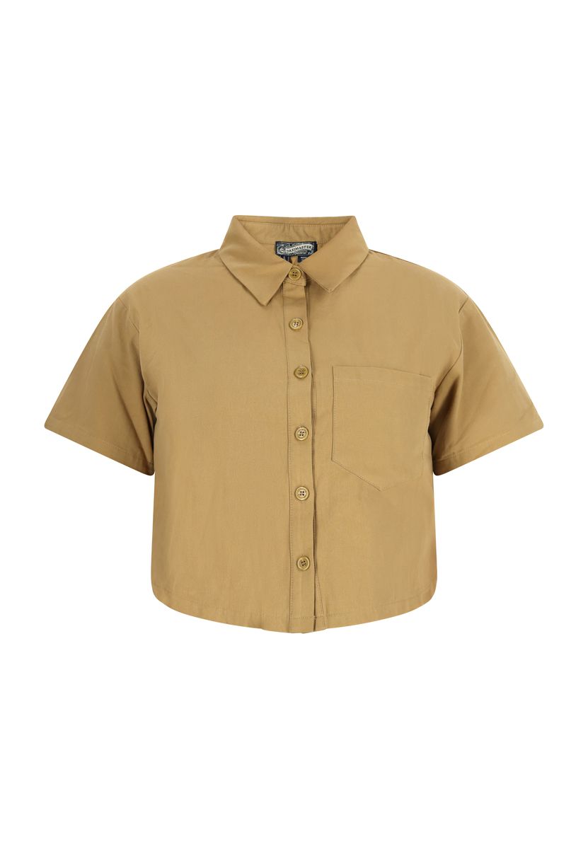 Kurzärmelige Cropped Utility-Bluse