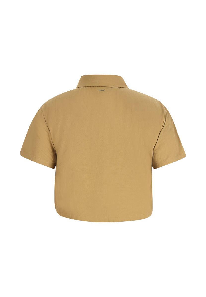 Kurzärmelige Cropped Utility-Bluse