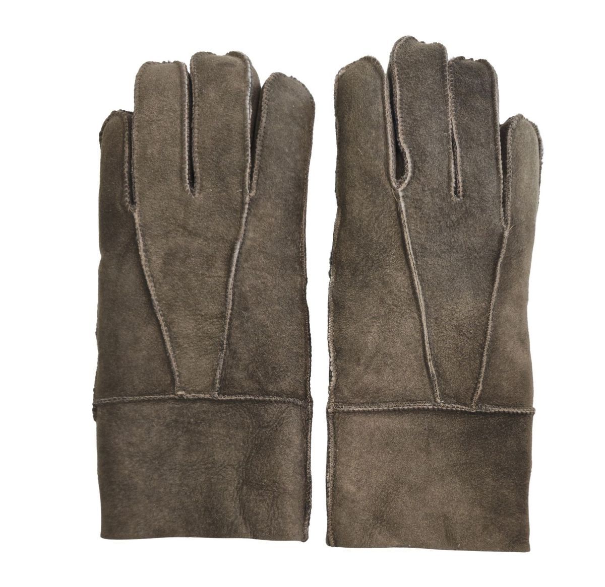 Schaffell-Wildlederhandschuhe mit Umschlagmanschette