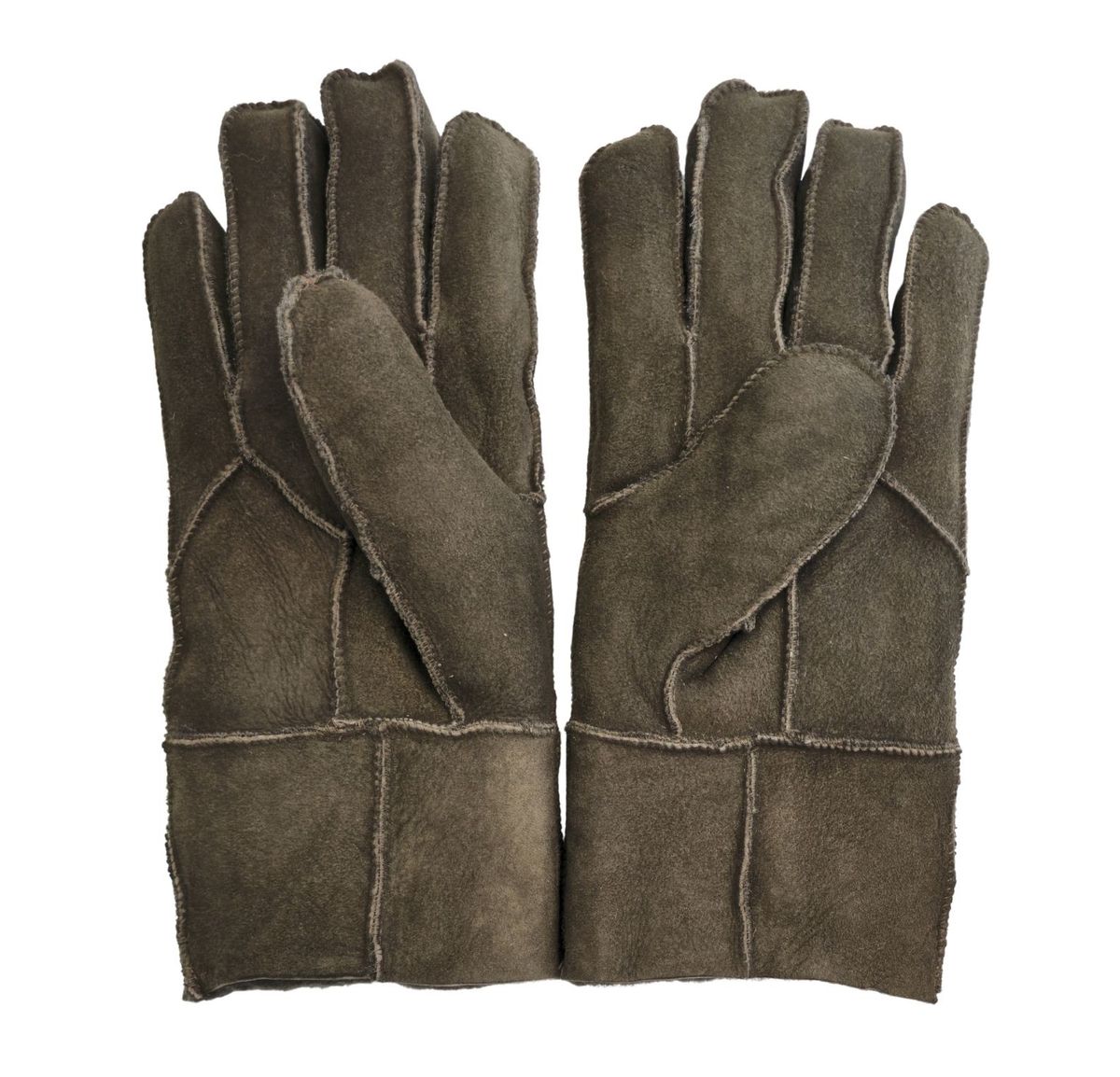 Schaffell-Wildlederhandschuhe mit Umschlagmanschette
