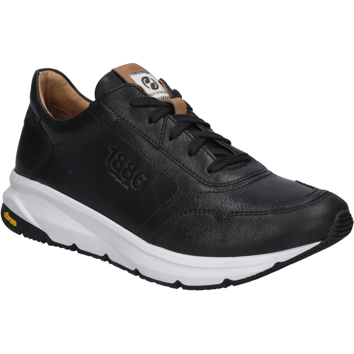 Gefertigter Leder-Sneaker mit Vibram-Sohle