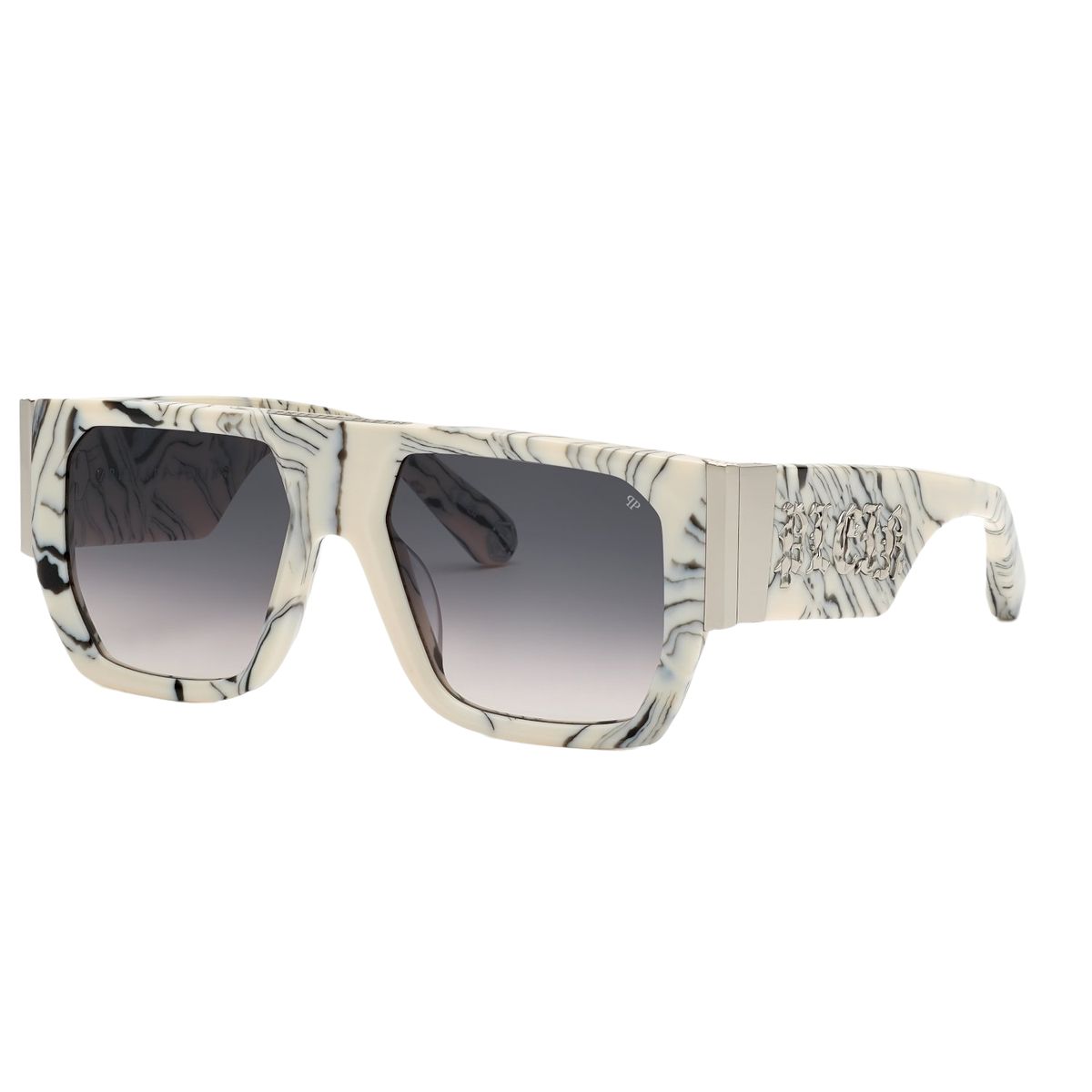 Extragroße Sonnenbrille im Marmor-Look