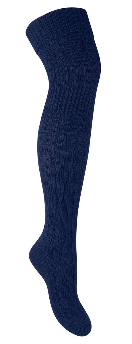 Overknee-Wollsocken für Damen | Steven | Winterwarme dicke lange Socken Blau
