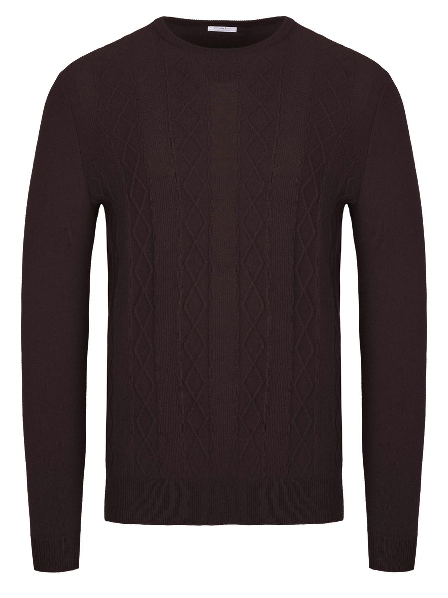 Dunkelbrauner Kaschmir Strickpullover