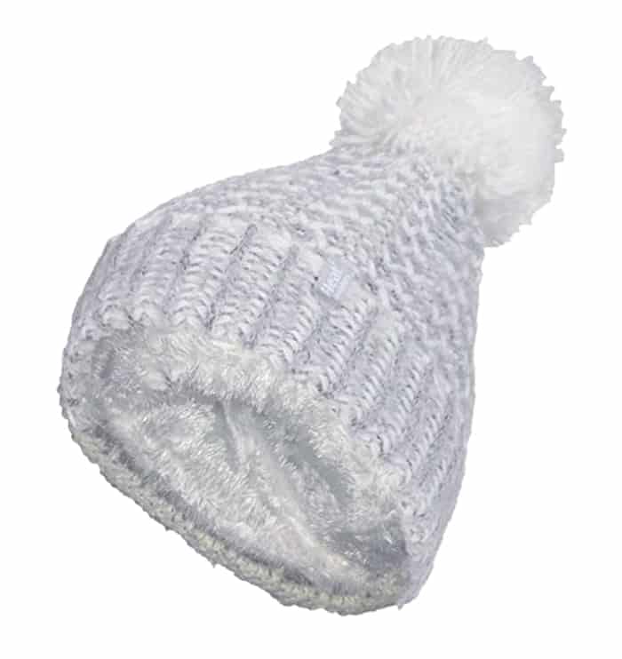 Damen Fleece gefüttert Cuffed Thermal Winter Bommelmütze mit Pom Pom
