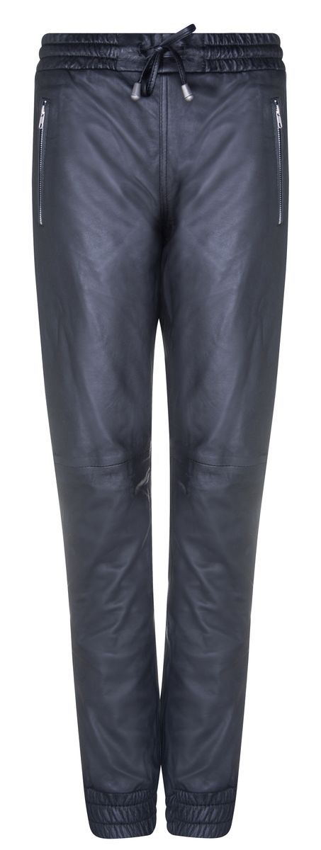 Leder-Jogginghose mit Kordelzug in der Taille