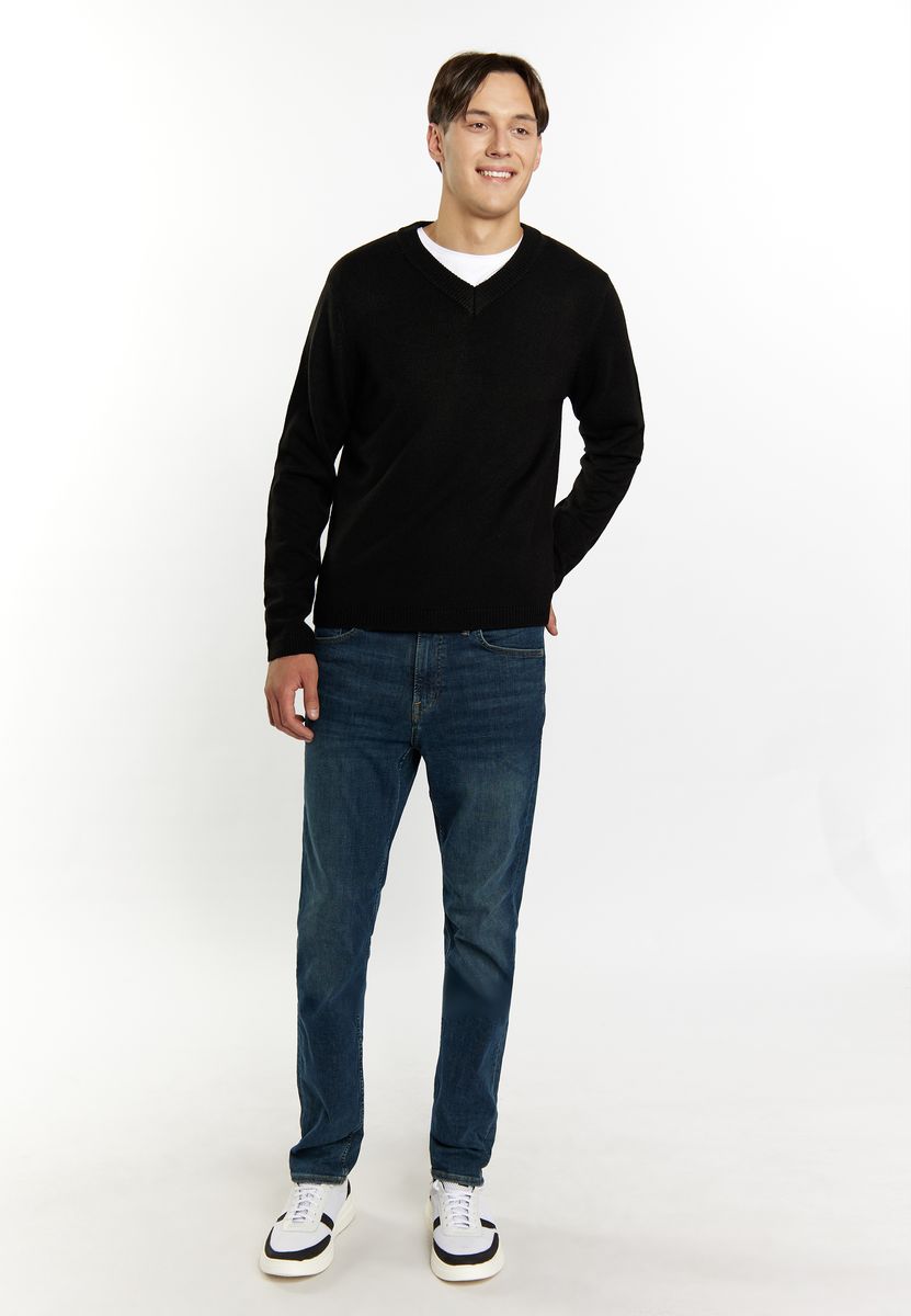 Klassischer Slim-Fit V-Ausschnitt Pullover