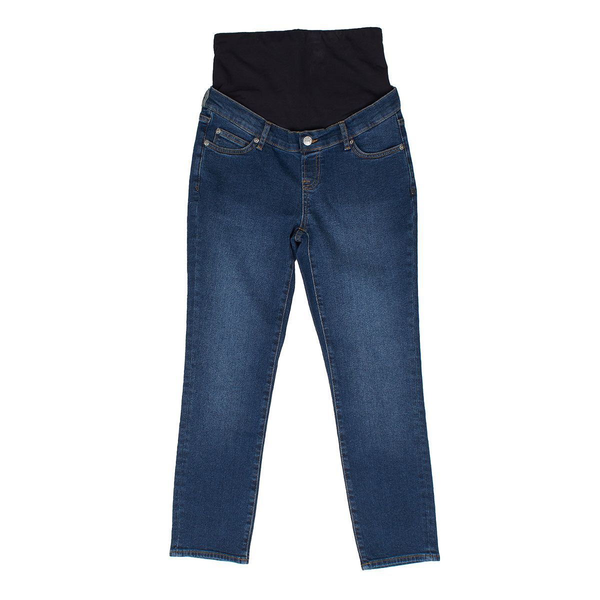 Umstandsjeans mit geradem Bein und Überbauchbund