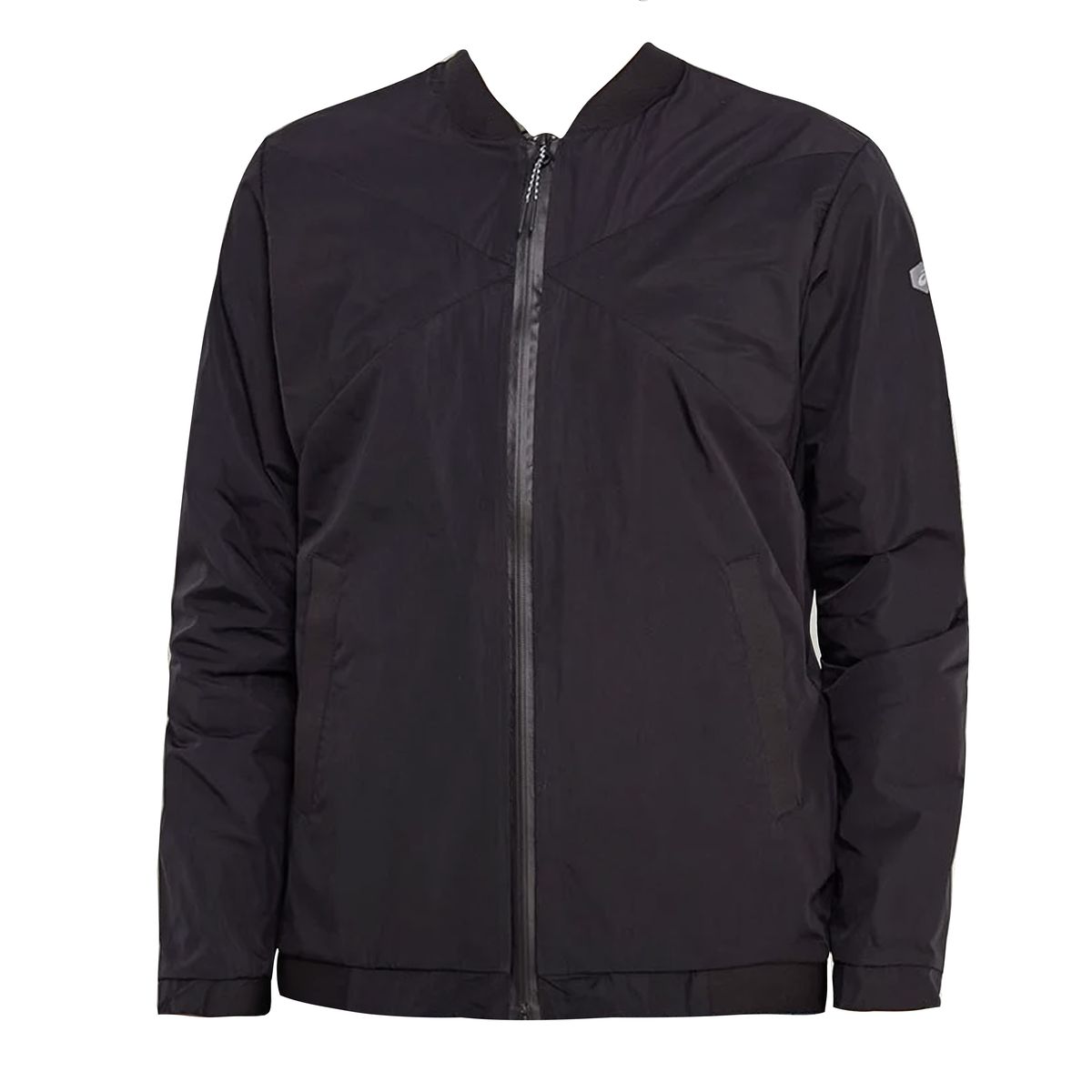 Gewebte schwarze Herren-Bomberjacke