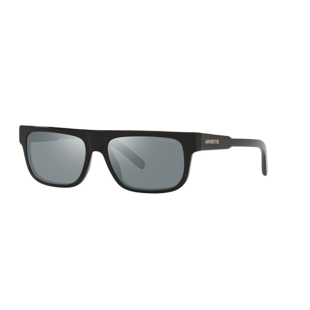 Schwarze, quadratische Sonnenbrille mit flacher Oberseite
