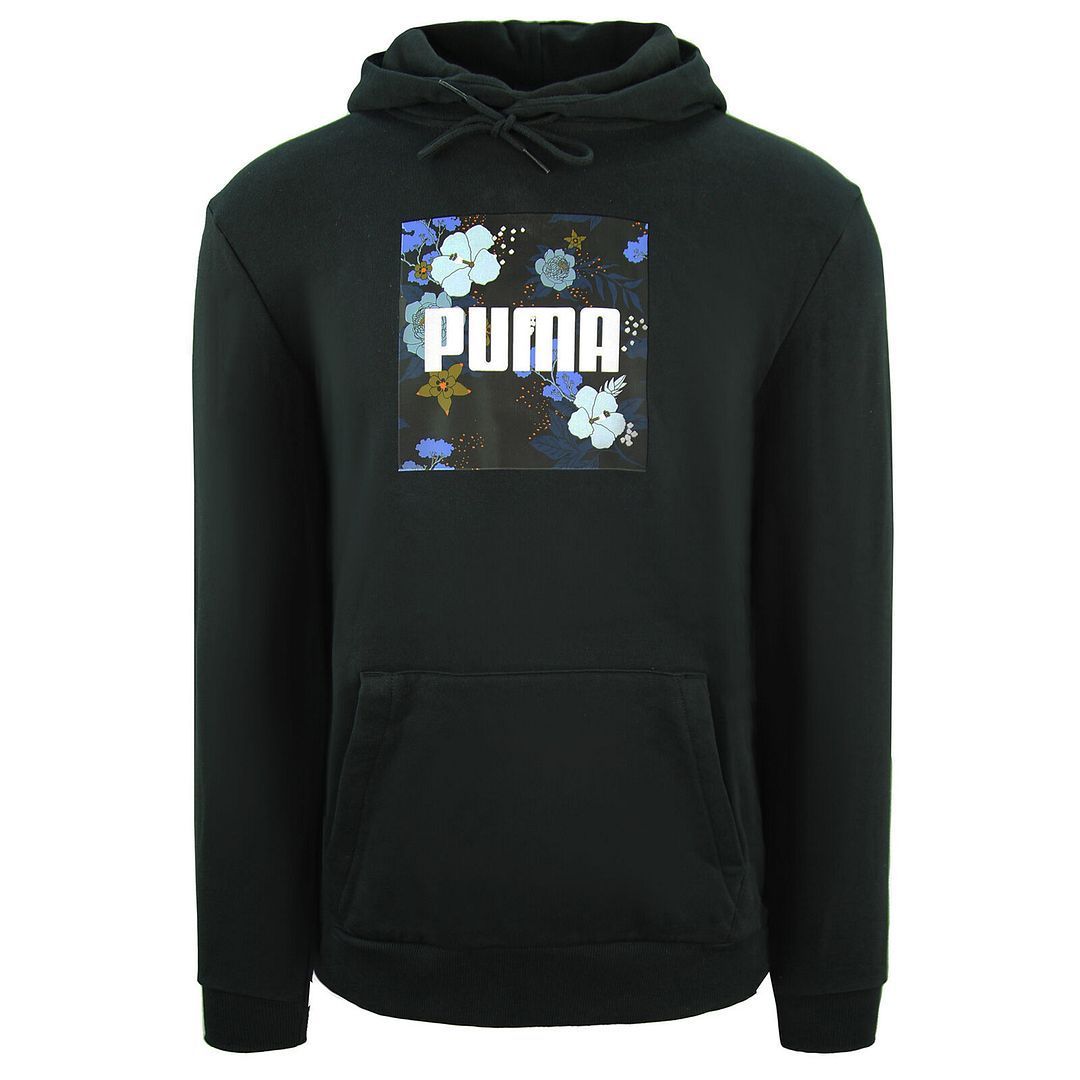 Herren Hoodie mit Blumendruck-Logo