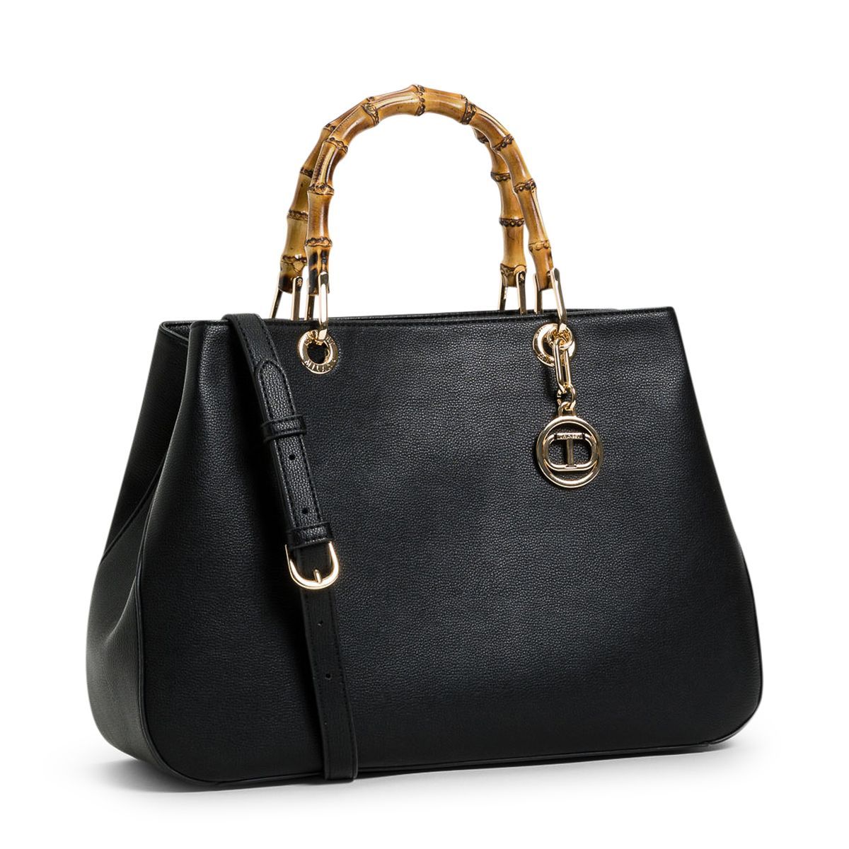 Schwarze Handtasche aus Kunstleder