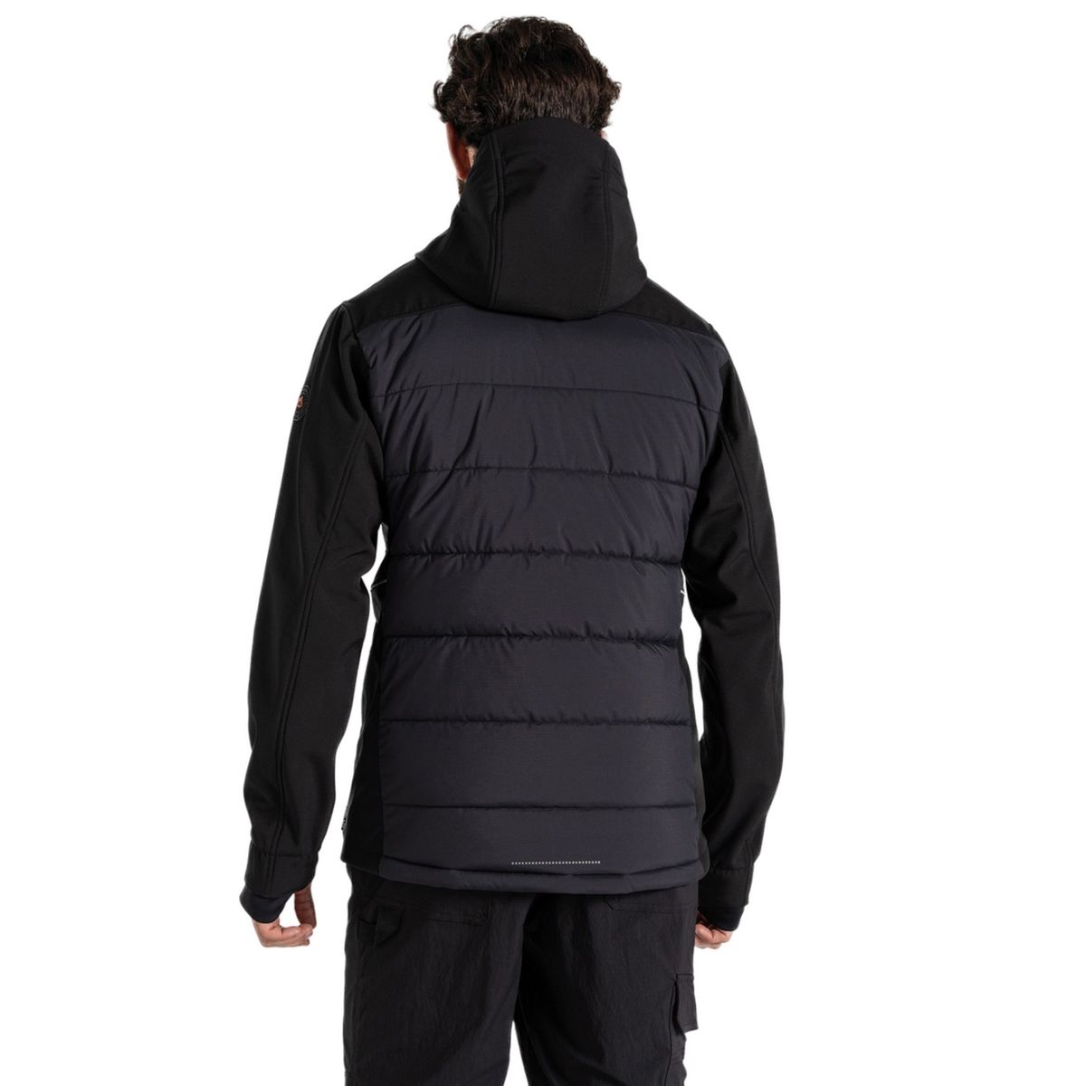 Gesteppte Hybrid-Outdoorjacke mit Kapuze
