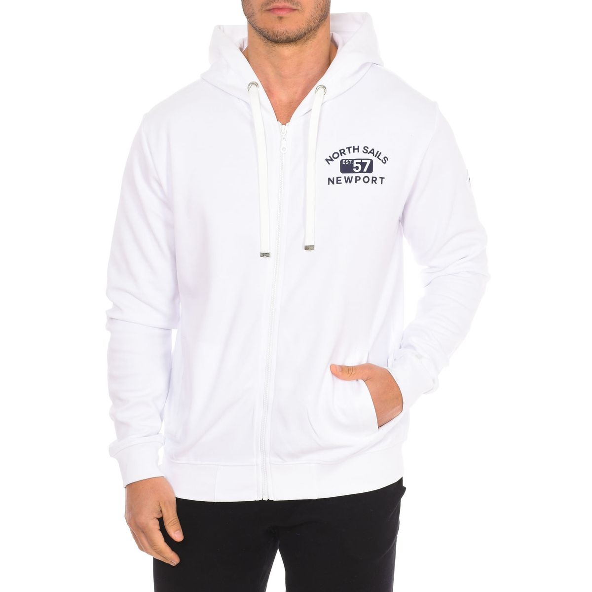 Kapuzenpullover mit Reißverschluss und Brustdruck