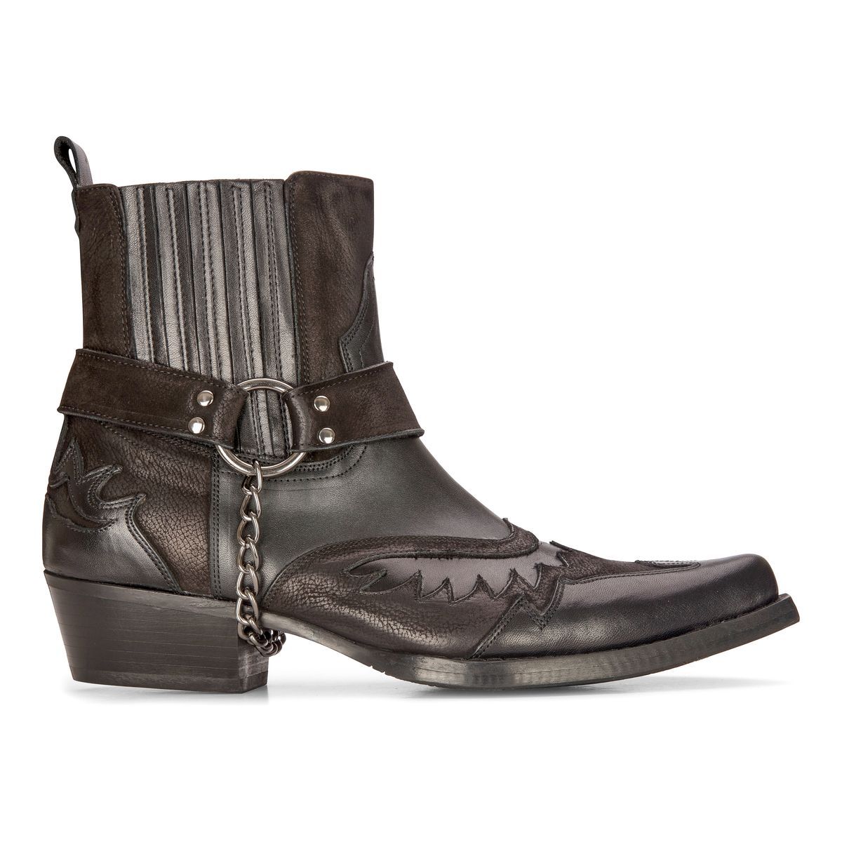Cowboy-Stiefeletten aus Leder mit Kette