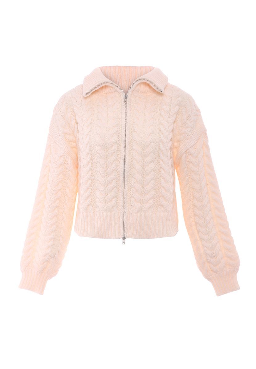 Mymo Strickjacke Damen Wollweiß